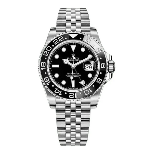 GMT-Master II Oystersteel -  Black Dial Black Bezel Jubilee